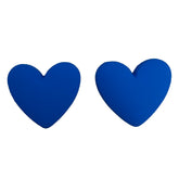 33*36mm Blue Matte Heart Shaped Resin Cab, Sold in Pairs